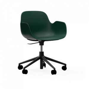 Scaun birou ajustabil rotativ verde/negru din polipropilena Form 5W Normann Copenhagen