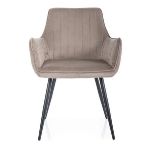 Scaun dining bej din catifea Apple The Home Collection