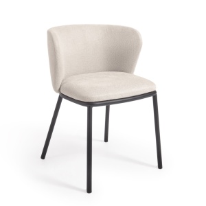 Scaun dining bej din textil Ciselia Kave Home