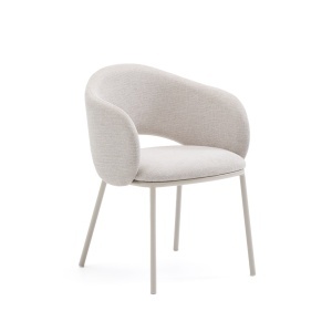 Scaun dining bej din textil Maina Kave Home