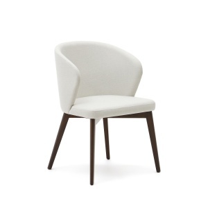 Scaun dining bej/maro inchis din textil Darice Kave Home