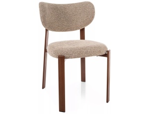 Scaun dining bej/maro inchis din textil Rin The Home Collection