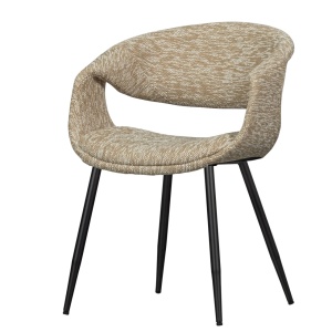 Scaun dining bej nisipiu/negru din textil Yossi Woood