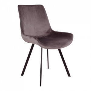 Scaun dining din catifea gri Memphis House Nordic