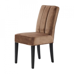 Scaun dining din catifea maro The Jade Riviera Maison