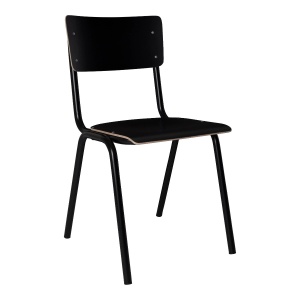 Scaun dining din metal negru Back to School Zuiver