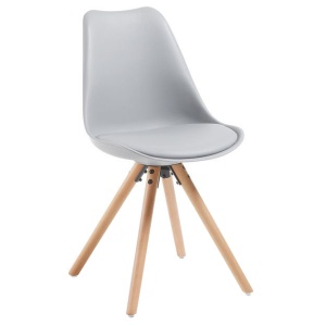 Scaun dining din piele ecologica gri Ralf Kave Home
