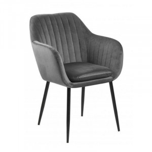 Scaun dining din textil gri inchis Emilia Quiet Object