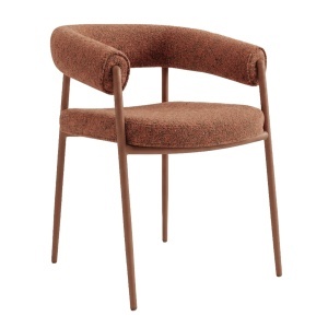 Scaun dining din textil maro teracota Nuba Quiet Object