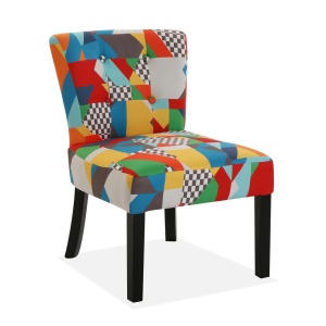 Scaun dining din textil multicolor Brais Patchwork Versa Home