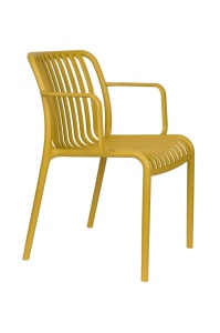 Scaun dining exterior ocru din plastic Mante Arms Quiet Object