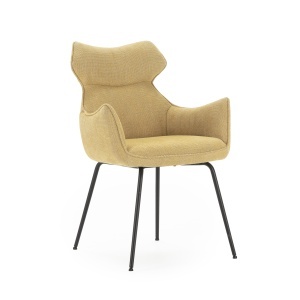 Scaun dining galben mustar din textil Dara The Home Collection