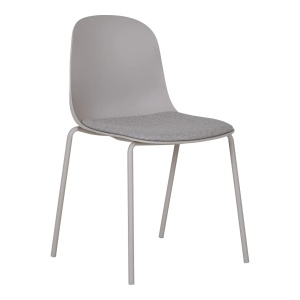 Scaun dining gri deschis din textil Madalena House Nordic
