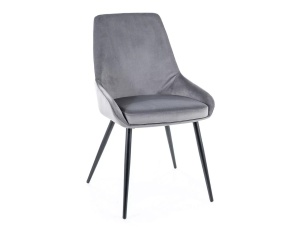 Scaun dining gri din catifea Cobe The Home Collection