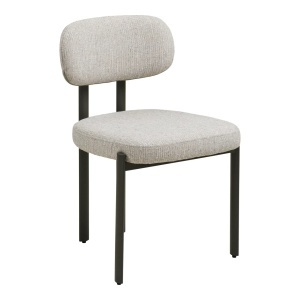 Scaun dining gri din textil Royan House Nordic