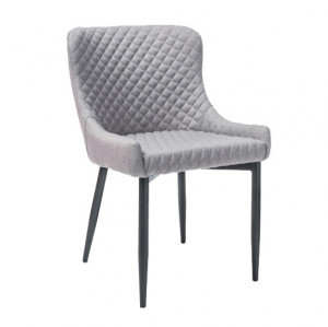 Scaun dining gri din textil si metal Colin Grey Signal Meble