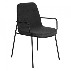 Scaun dining gri inchis din textil Giulia Kave Home