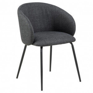 Scaun dining gri inchis/negru din textil Eleanor Quiet Object