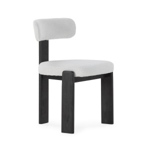 Scaun dining gri/negru din textil Nadia The Home Collection