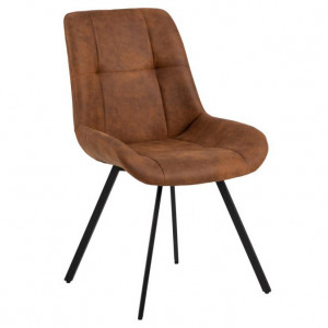 Scaun dining maro camel/negru din textil Waylor Quiet Object
