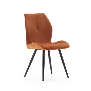 Scaun dining maro caramiziu din textil Adaya The Home Collection
