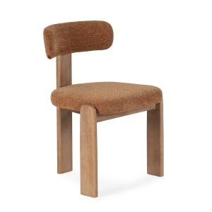 Scaun dining maro caramiziu din textil Nadia Quiet Object