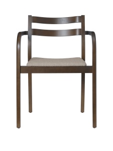 Scaun dining maro inchis/crem din lemn Boda Boucle Ferm Living