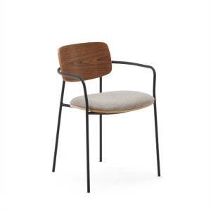 Scaun dining maro inchis din textil Maureen Kave Home