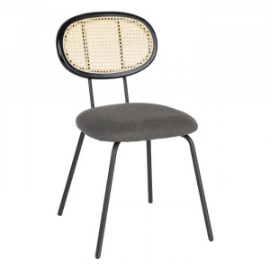 Scaun dining multicolor/gri din poliester si ratan Anoma The Home Collection