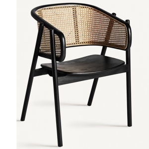 Scaun dining negru din lemn Chandra Vical Home