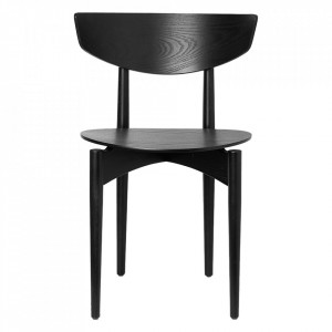 Scaun dining negru din lemn Herman Ferm Living
