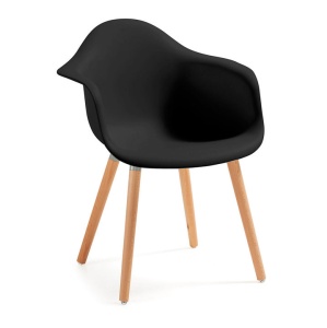 Scaun dining negru din lemn Kenna Kave Home