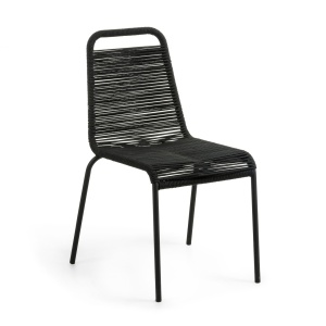 Scaun dining negru din metal Lambton Black Kave Home