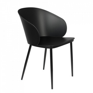 Scaun dining negru din polipropilena si otel Gigi The Home Collection
