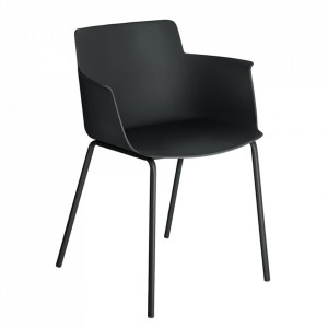 Scaun dining negru din polipropilena si otel Hannia Arms Kave Home
