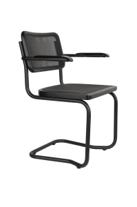 Scaun dining negru din textil Carree Arms Dutchbone