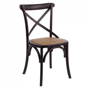 Scaun dining negru/maro din lemn Cross Bizzotto