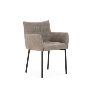 Scaun dining negru/maro mocha din textil Naomi The Home Collection