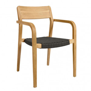 Scaun dining pentru exterior maro/negru din lemn Better Kave Home