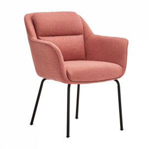 Scaun dining rosu corai/negru din textil Sadira Teulat