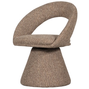 Scaun dining rotativ crem din textil Winter Woood