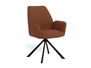 Scaun dining rotativ din textil maro teracota Glenda Quiet Object