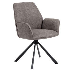 Scaun dining rotativ grej/negru din textil Glenda Actona Company
