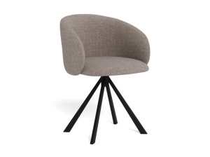 Scaun dining rotativ gri deschis/maro din textil Eleanor Actona Company