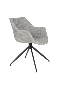 Scaun dining rotativ gri din textil Doulton Zuiver