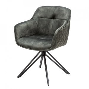 Scaun dining rotativ verde din catifea Euphoria The Home Collection