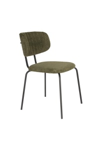 Scaun dining verde din textil Jaze Quiet Object