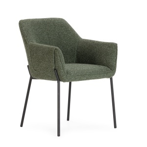 Scaun dining verde din textil Suma The Home Collection