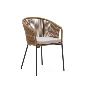 Scaun exterior dining bej din metal Yanet Kave Home