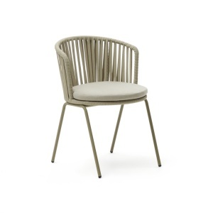 Scaun exterior dining bej din textil Saconca Kave Home